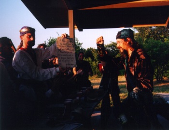 Sir Wolvie gets an award from Tzar Forest